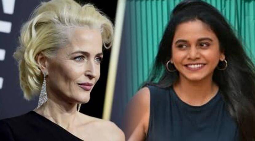 Gillian Anderson, undergarment, Lia Toby, sports bras, Sex Education, hemangi kavi, hemangi kavi bra boobs post,
