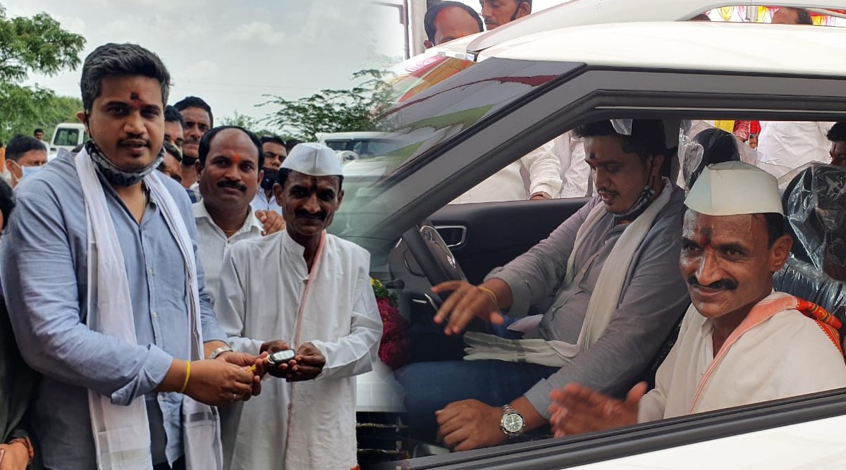Rohit Pawar Gifted a car to Ramesh Maharaj Vasekar