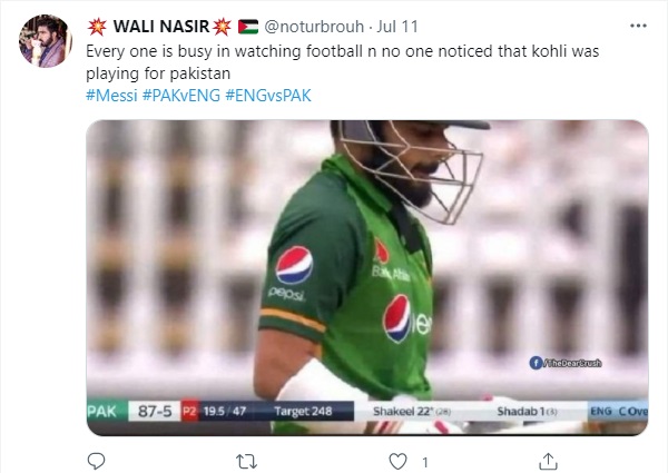 eng vs pak virat kohli playing for pakistan