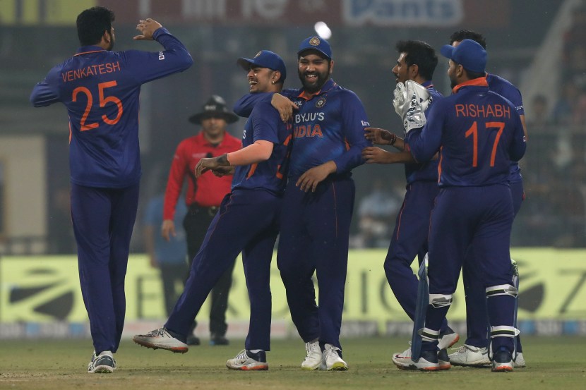 ind vs nz rohit sharma receives trophy and stand in corner