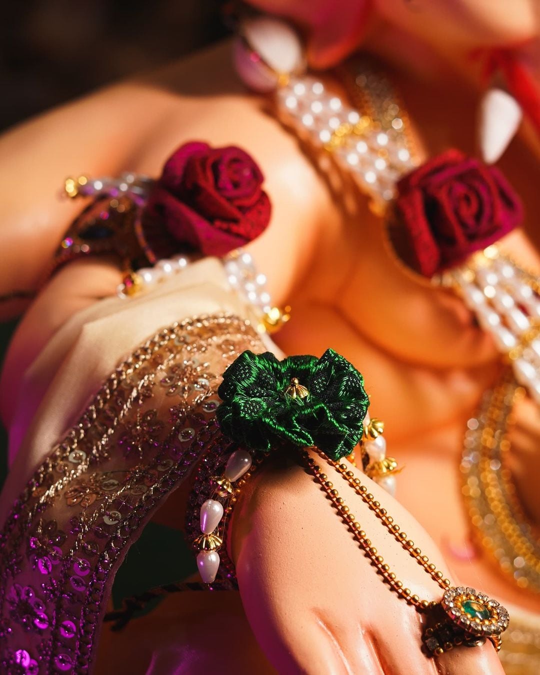 Ganpati Khun Handmade Khun Fabric Jewellery Set Photos