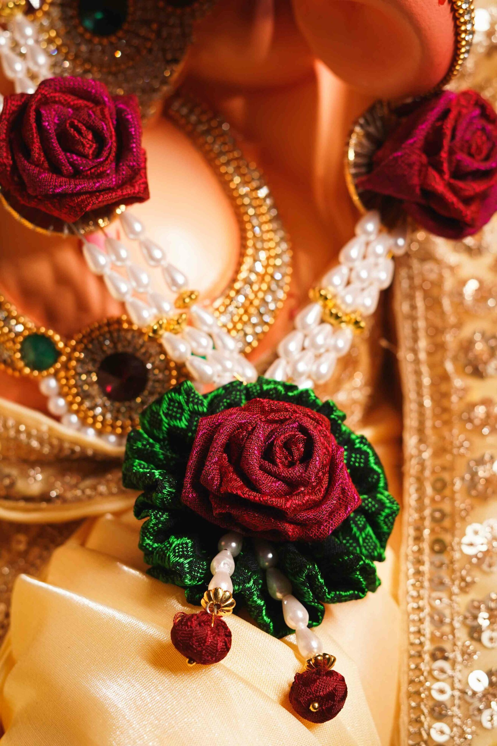 Ganpati Khun Handmade Khun Fabric Jewellery Set Photos