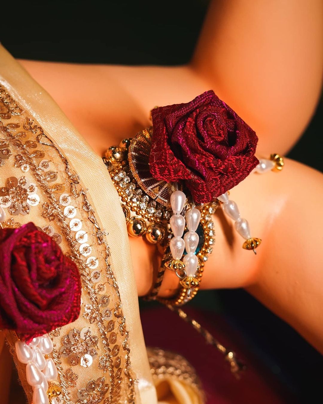 Ganpati Khun Handmade Khun Fabric Jewellery Set Photos