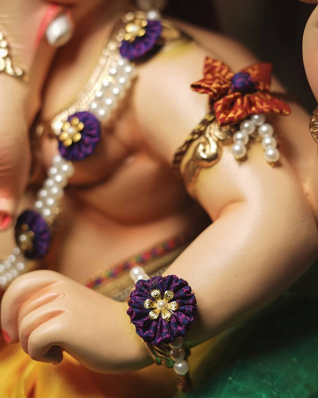 Ganpati Khun Handmade Khun Fabric Jewellery Set Photos