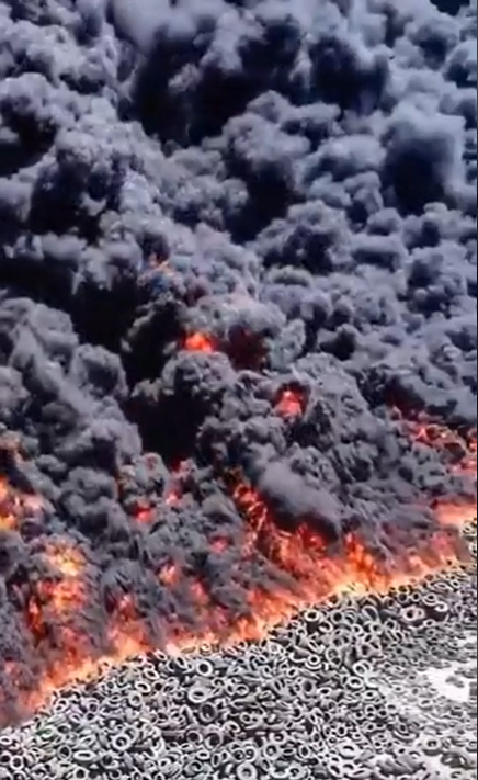 Kuwait Tyre Dump Fire Photos