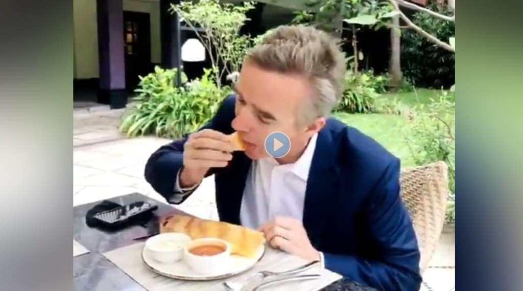 British High Commissioner India Alex Ellis took poll How to eat Dosa gst 97