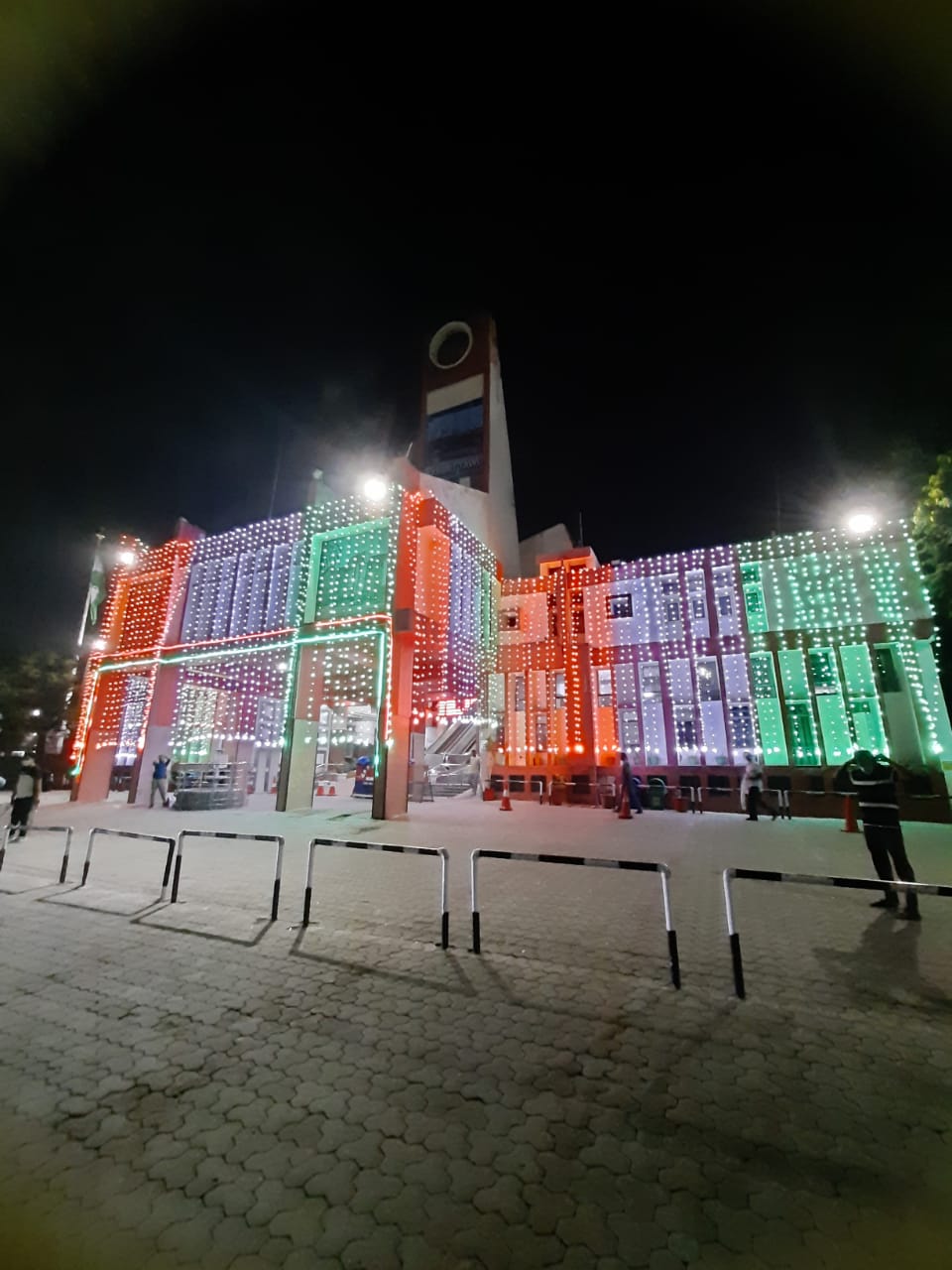 jammu railway station in tricolor (photo satnam singh twitter)