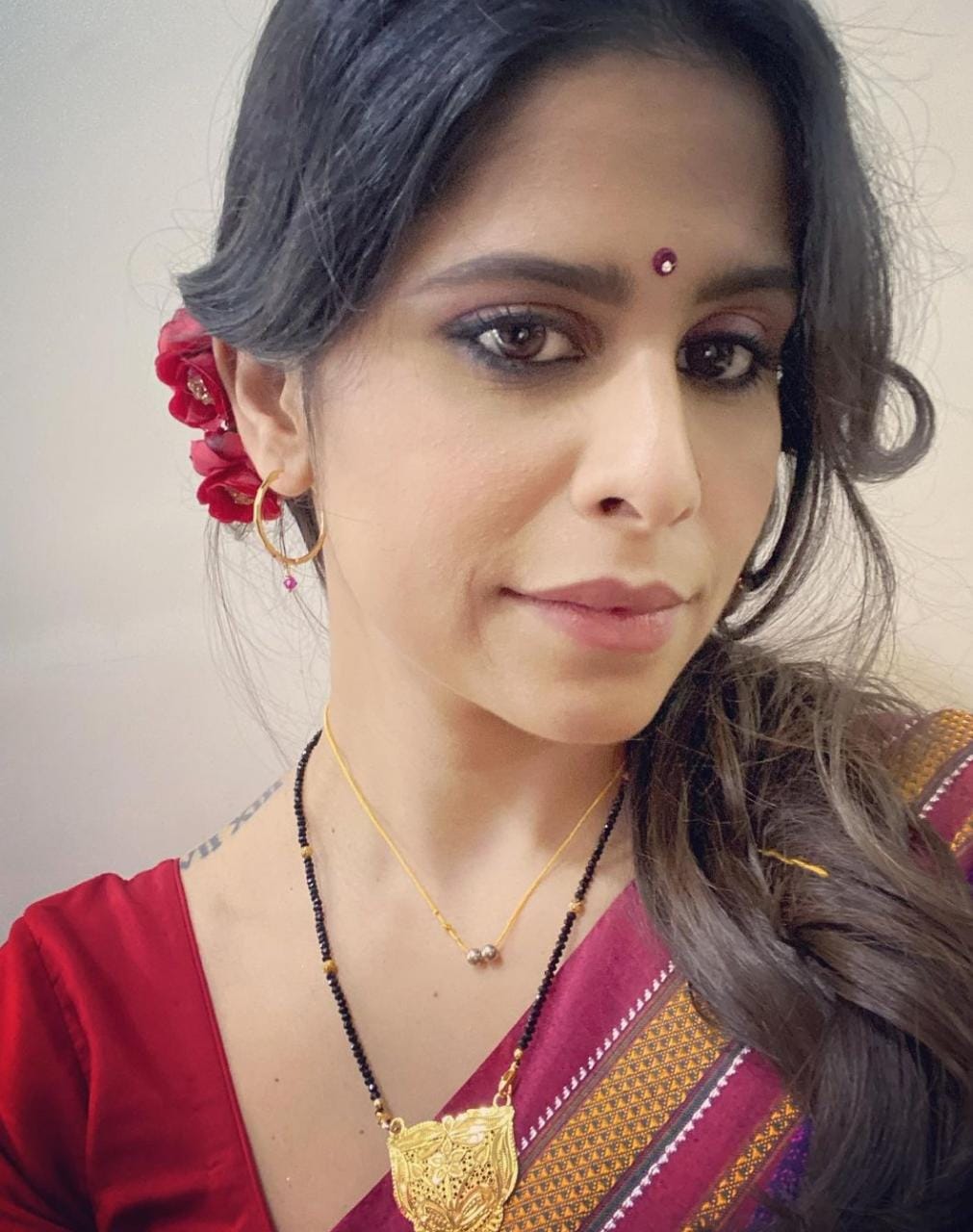 Actress Sai Tamhankar shoulder tattoo and other four tattoos meaning and connection with husband Ameya Gosavi