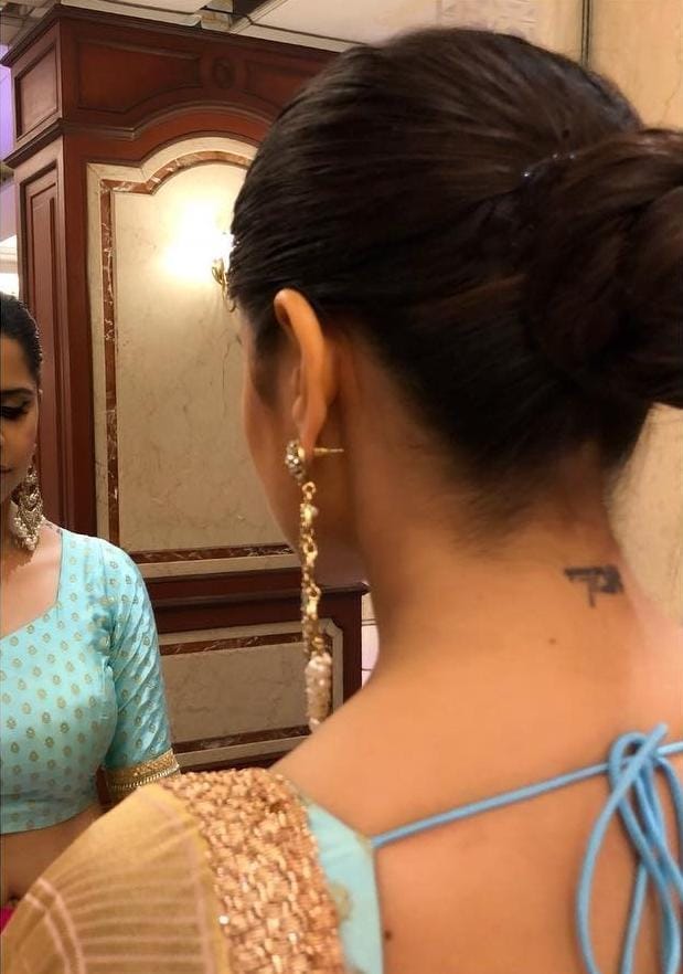 Actress Sai Tamhankar shoulder tattoo and other four tattoos meaning and connection with husband Ameya Gosavi