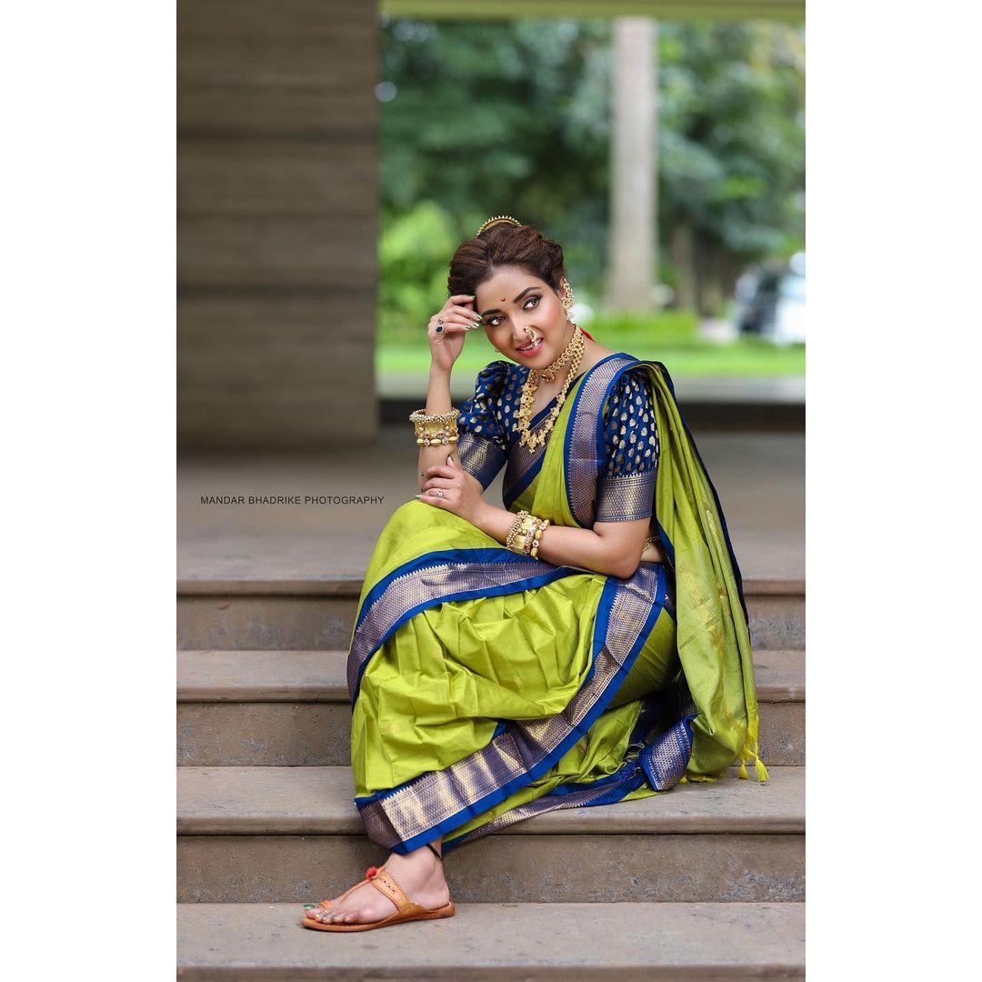 Rupali Bhosle Nauvari Saree Photos