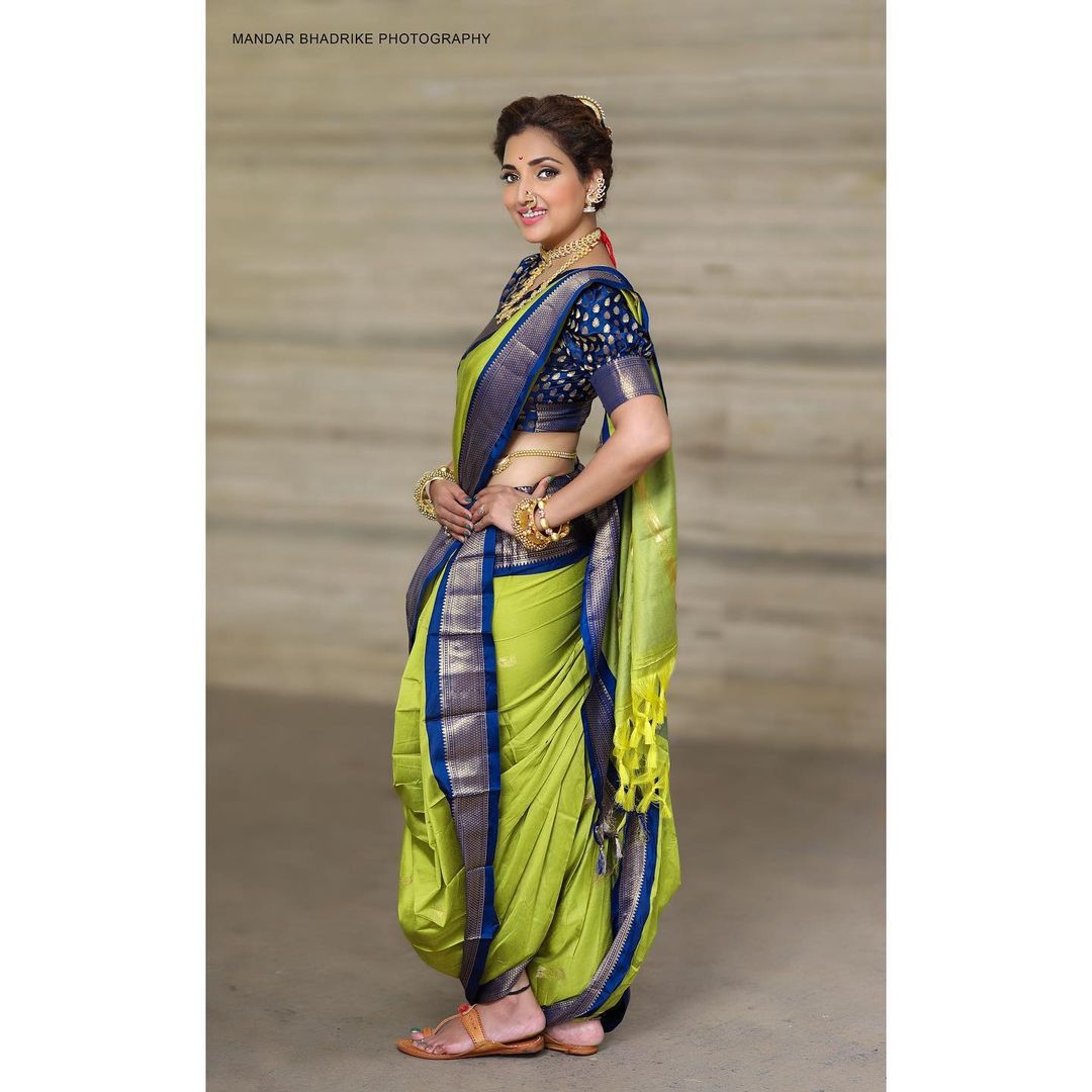 Rupali Bhosle Nauvari Saree Photos