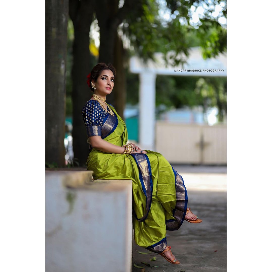 Rupali Bhosle Nauvari Saree Photos