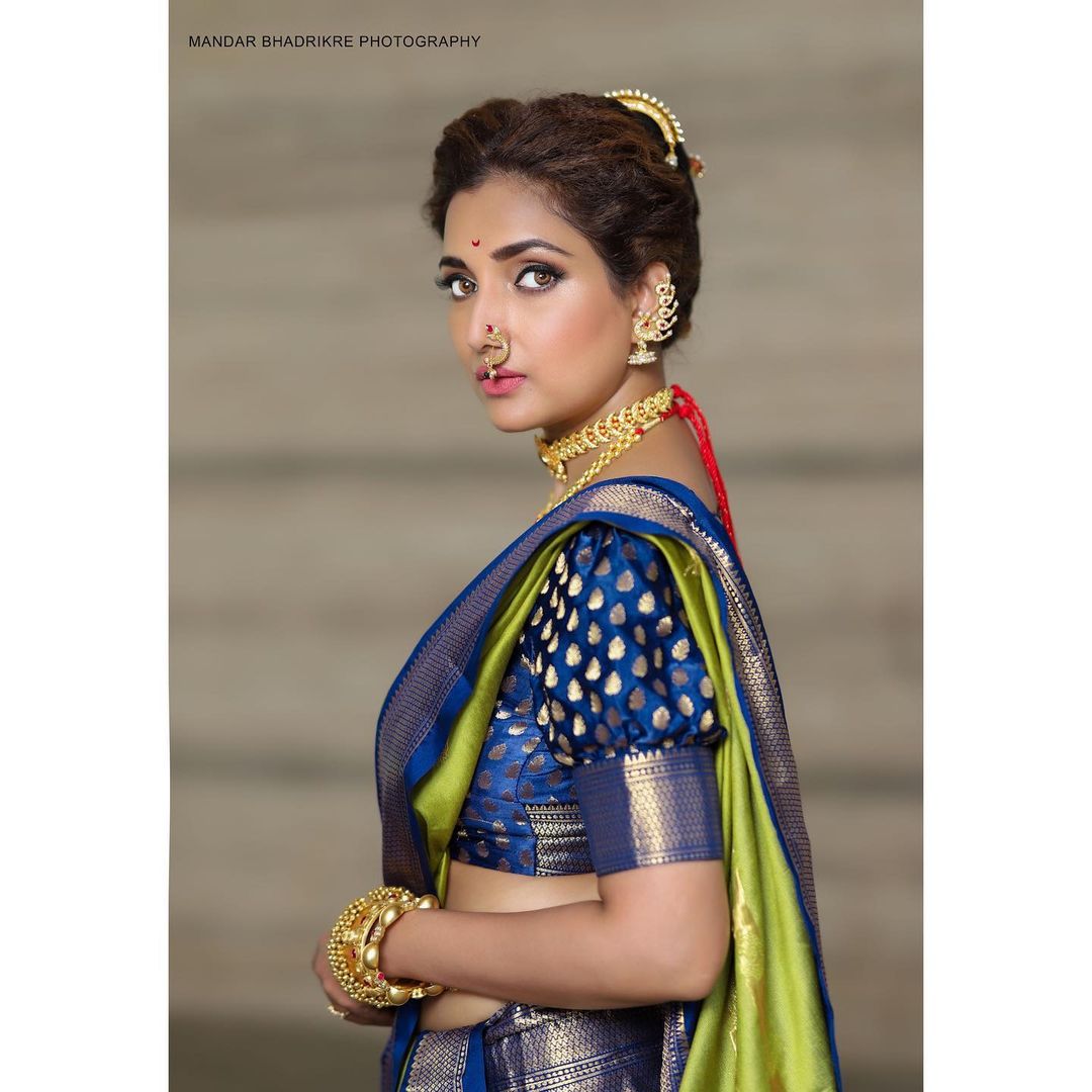 Rupali Bhosle Nauvari Saree Photos