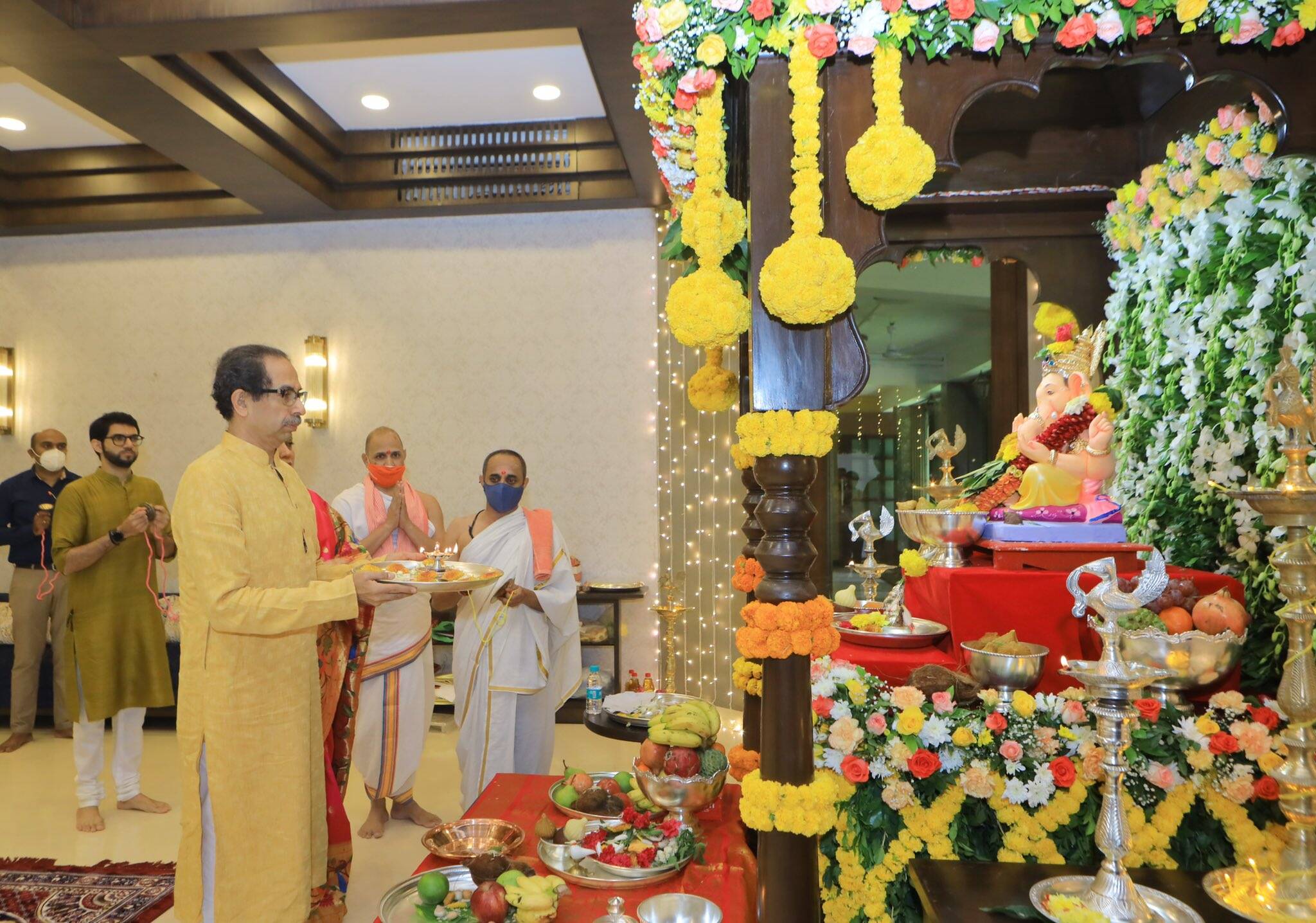 Varsha Bungalow Ganeshotsav 2021 CM Uddhav Thackeray