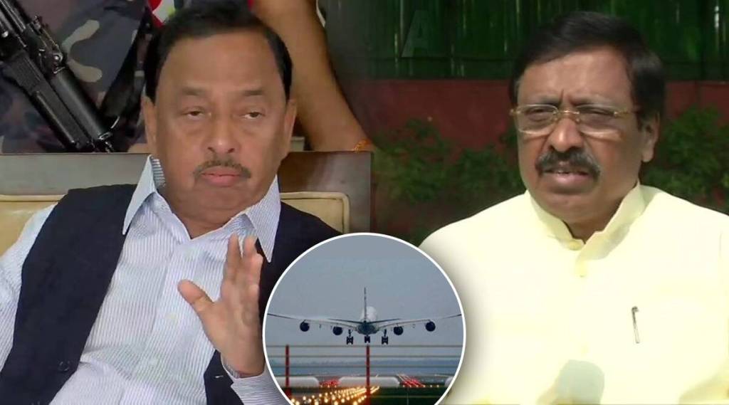 Narayan Rane center Nilesh Rane criticizes Vinayak Raut from chipi Airport