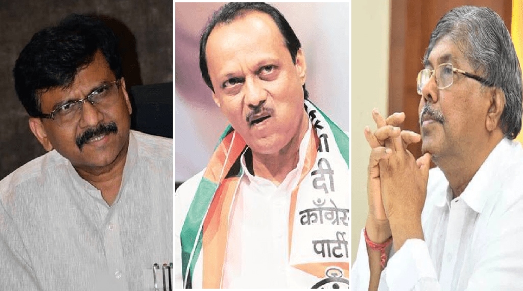 sanjay raut mocks chandrakant patil on ajit pawar