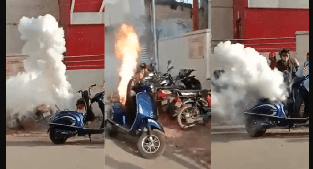 fire in scooter