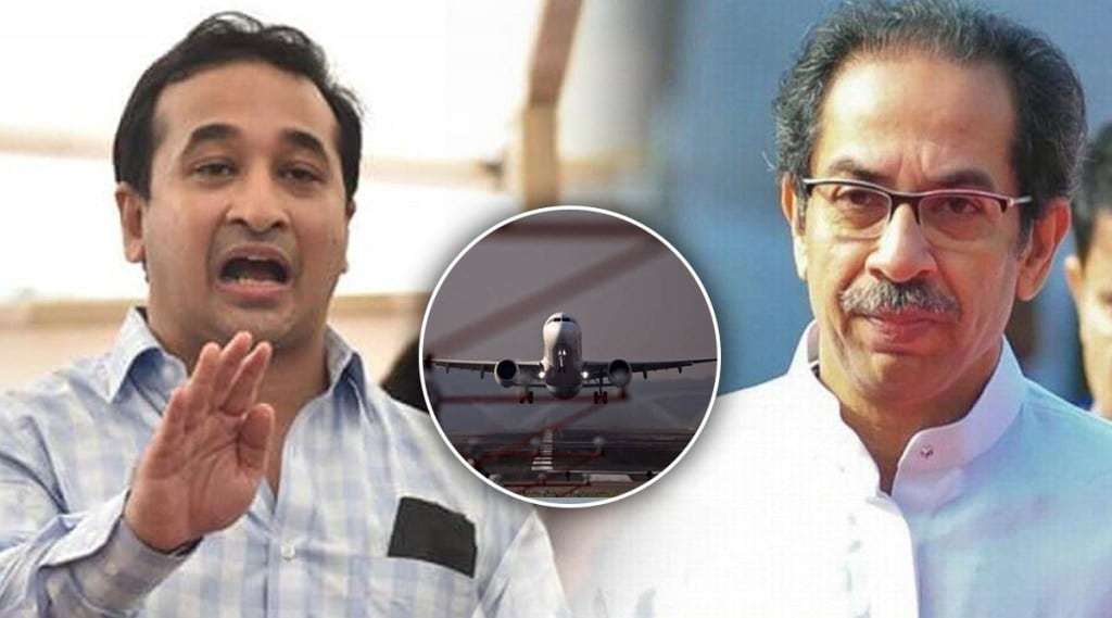 nitesh rane on uddhav thackeray shivsena chipi airport