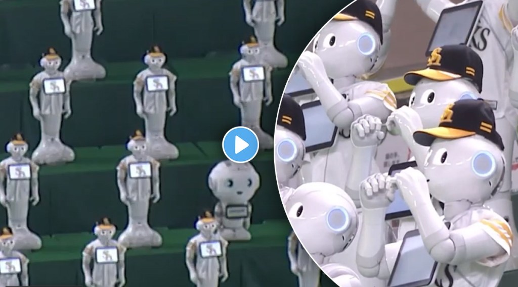 robots showcase synchronized cheerleading