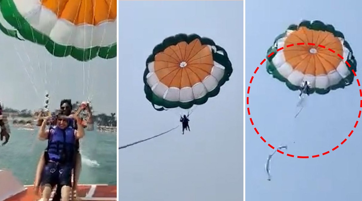 Viral Video Of Couple Falls Into Sea As Rope Snaps While Parasailing In   Couple Falls Into Sea While Parasailing 1 