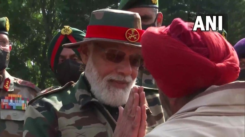 Diwali 2021 Jammu and Kashmir Prime Minister Narendra Modi Visit At Nowshera Indian Army Camp