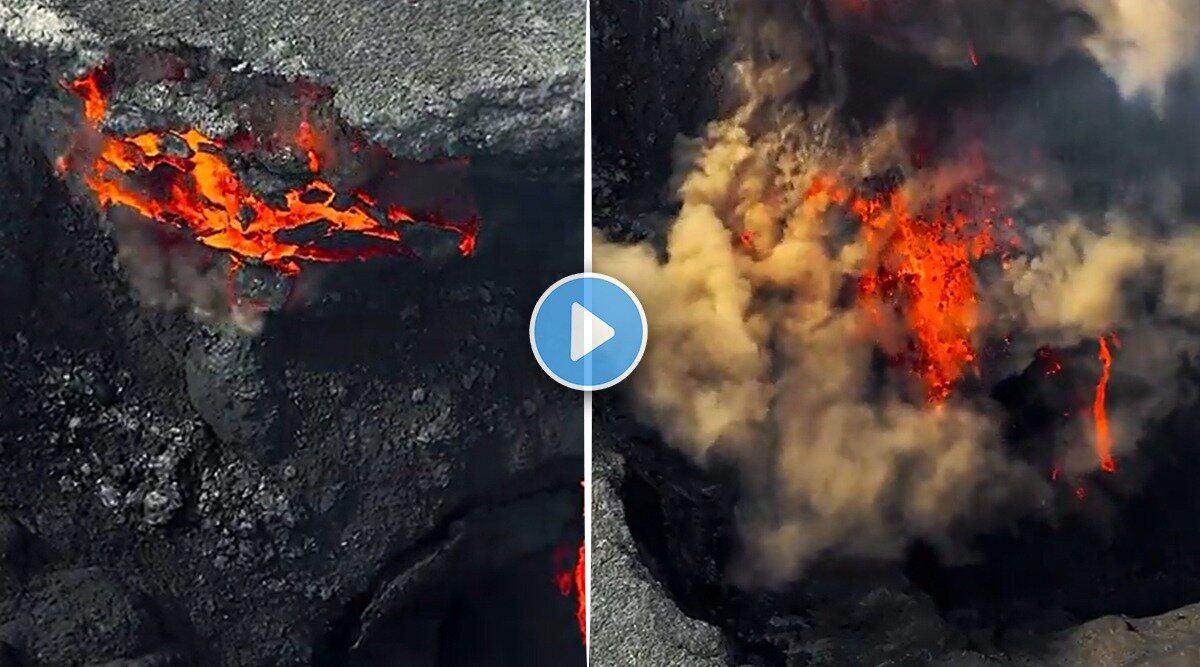 This Drone Footage Of A Collapsing Iceland Volcano Crater Is Stunning ...