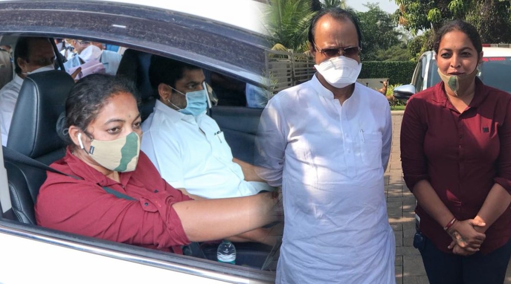 During the Sindhudurg tour Ajit Pawar car was driven by a woman driver