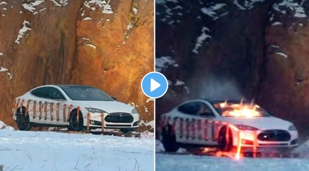 tesla car fire