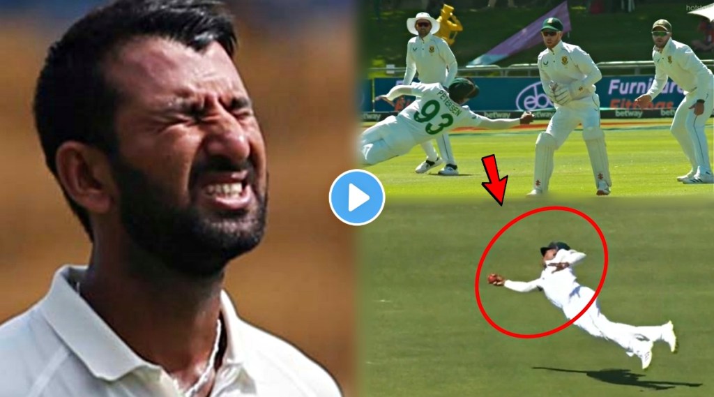 ind vs sa keegan petersen took magnificent catch of cheteshwar pujara watch video