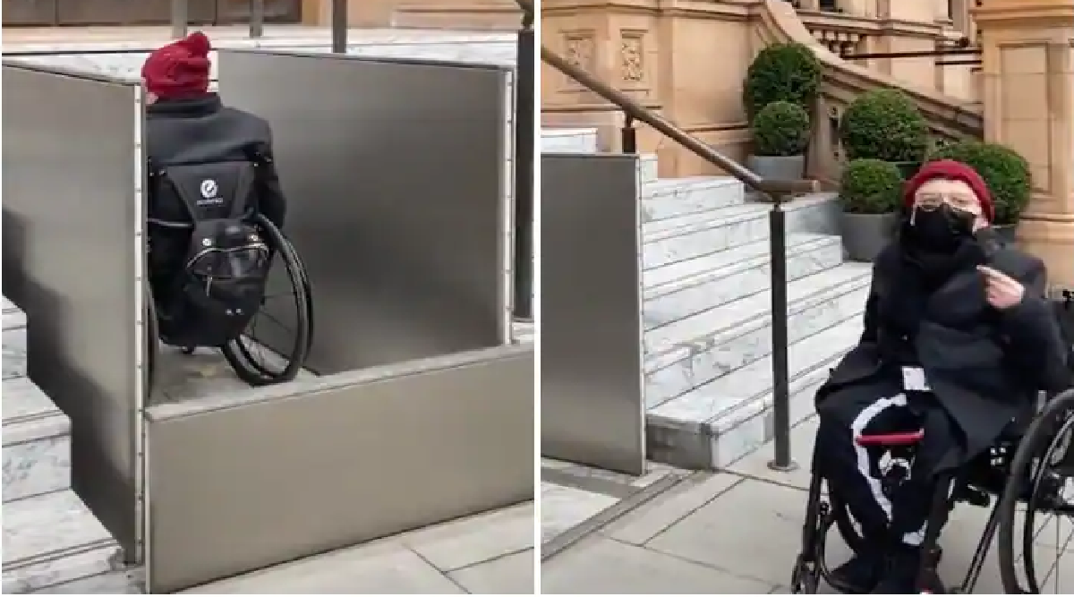 Special Wheelchair Lift For The Disabled Person Video   Handicapped Lift 