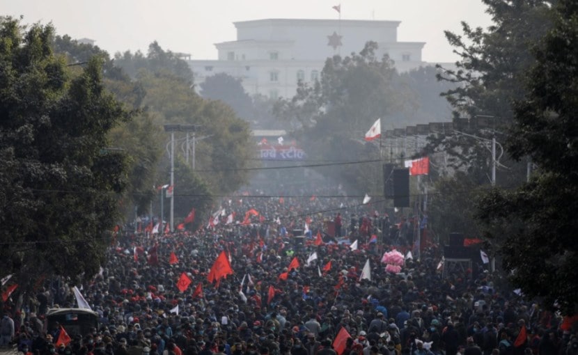 Police clash with protesters in Nepal over US grant