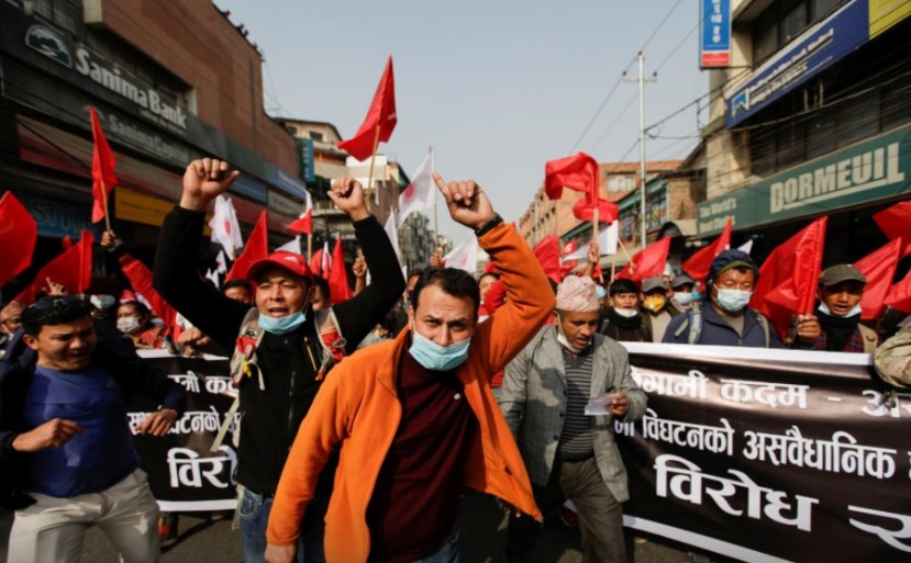 Police clash with protesters in Nepal over US grant