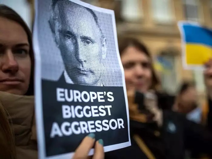 Photos show protesters across the world calling on Putin to stand down as Russia continues its assault on Ukraine