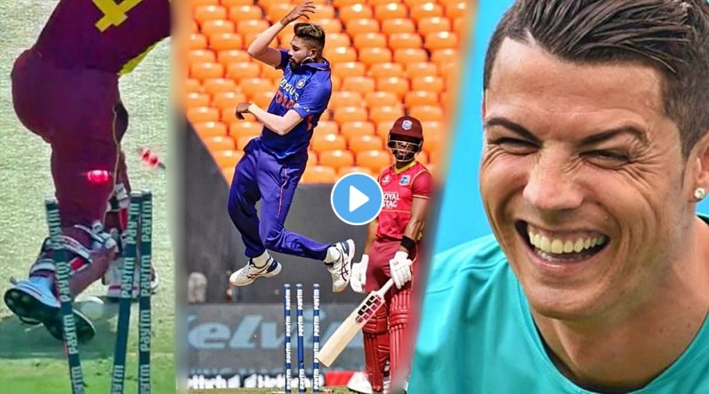 ind vs wi mohammed Siraj does cristiano ronaldos iconic SIUU celebration