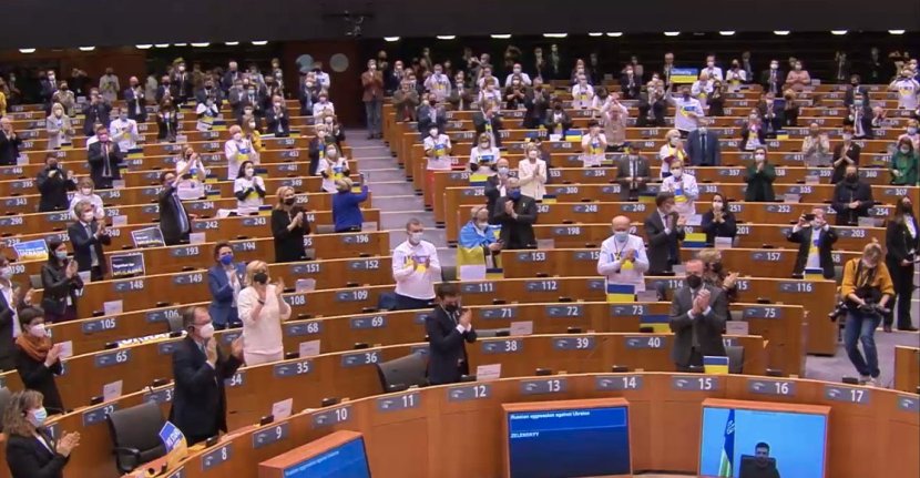 Prove youre with Ukraine volodymyr zelenskyy speech in European Parliament on Russian attack