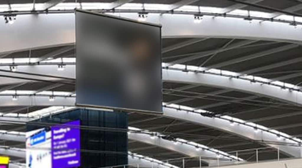 A porn video suddenly played on the TV screen at the airport