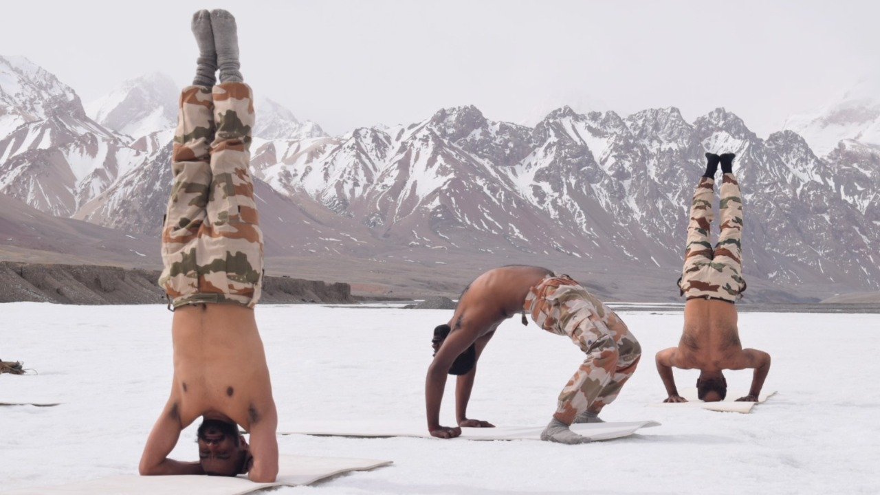 International Yoga Day 2022 ITBP jawans perform yoga aasans 