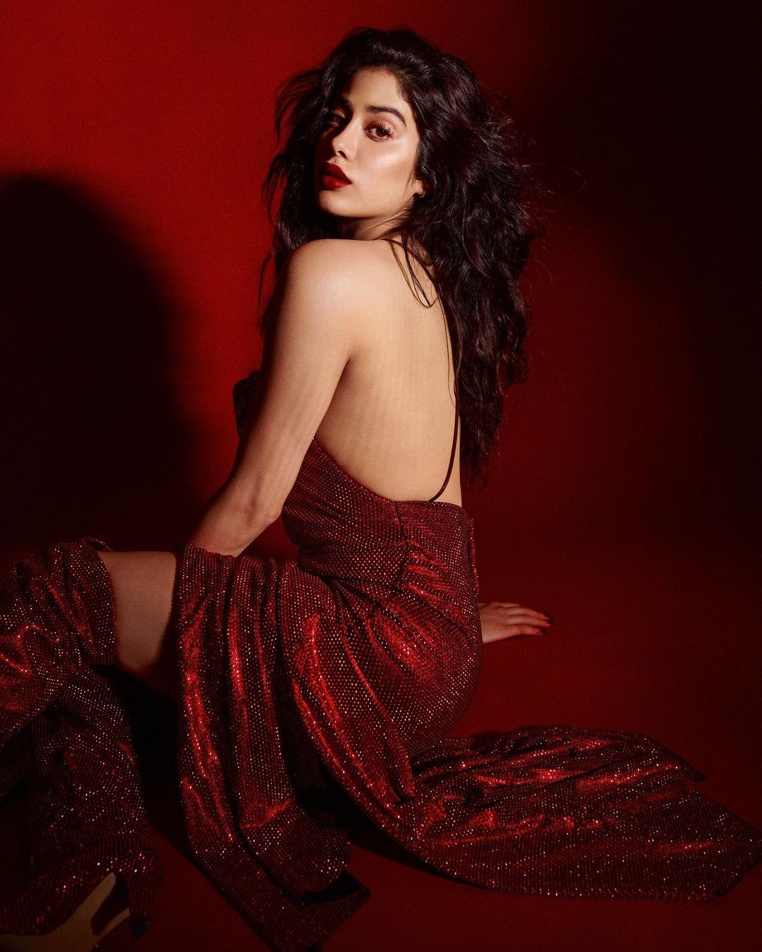 Janhvi Kapoor latest Photoshoot, Janhvi kapoor new look, hot janhvi kapoor, red dress janhvi kapoor, 