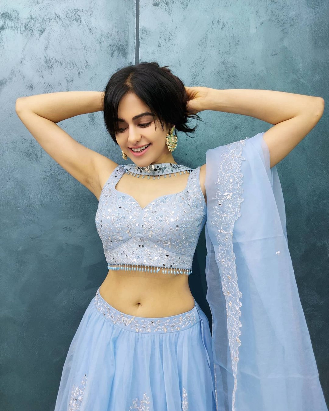 Adah Sharma Leafy Dress Hot Photos