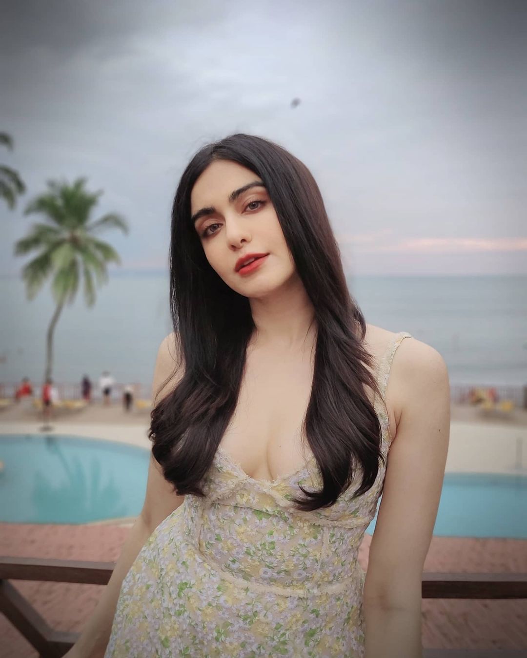 Adah Sharma Leafy Dress Hot Photos