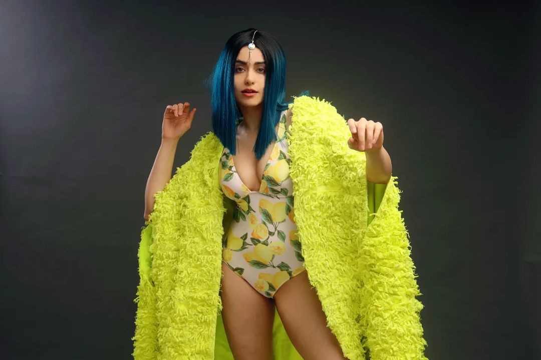 Adah Sharma Leafy Dress Hot Photos