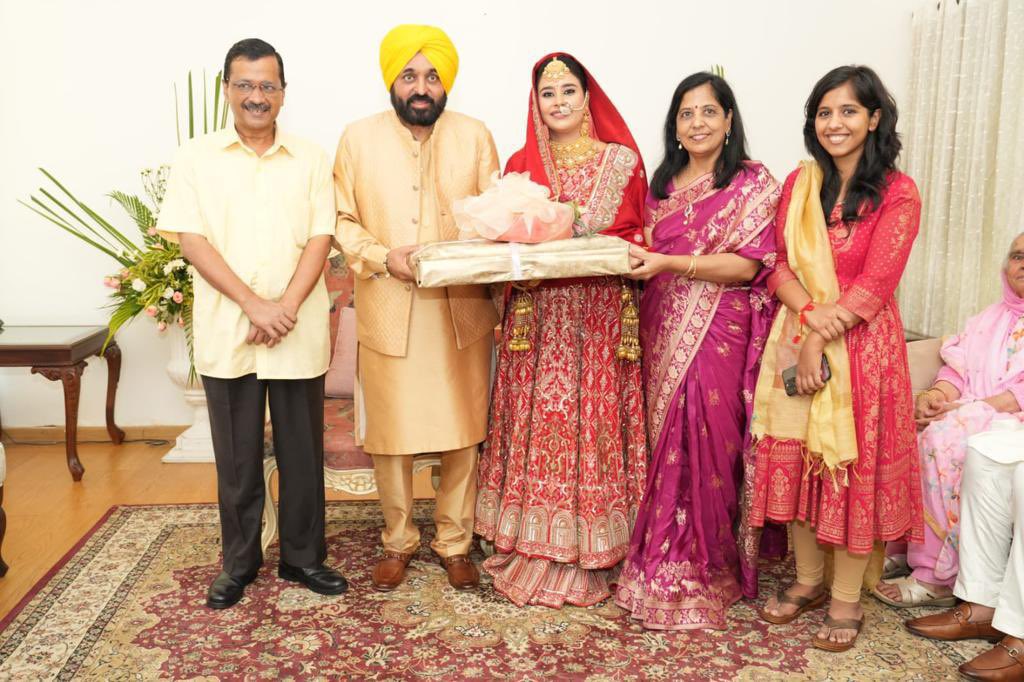 punjab cm bhagwant mann wedding photos