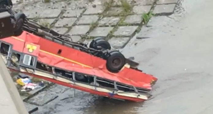 12 dead as Maharashtra Roadways bus falls off bridge in MP Dhar