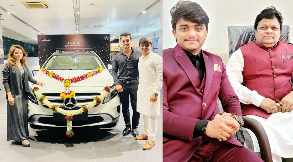 Kartiki Gaikwad kaustubh gaikwad Mercedes car