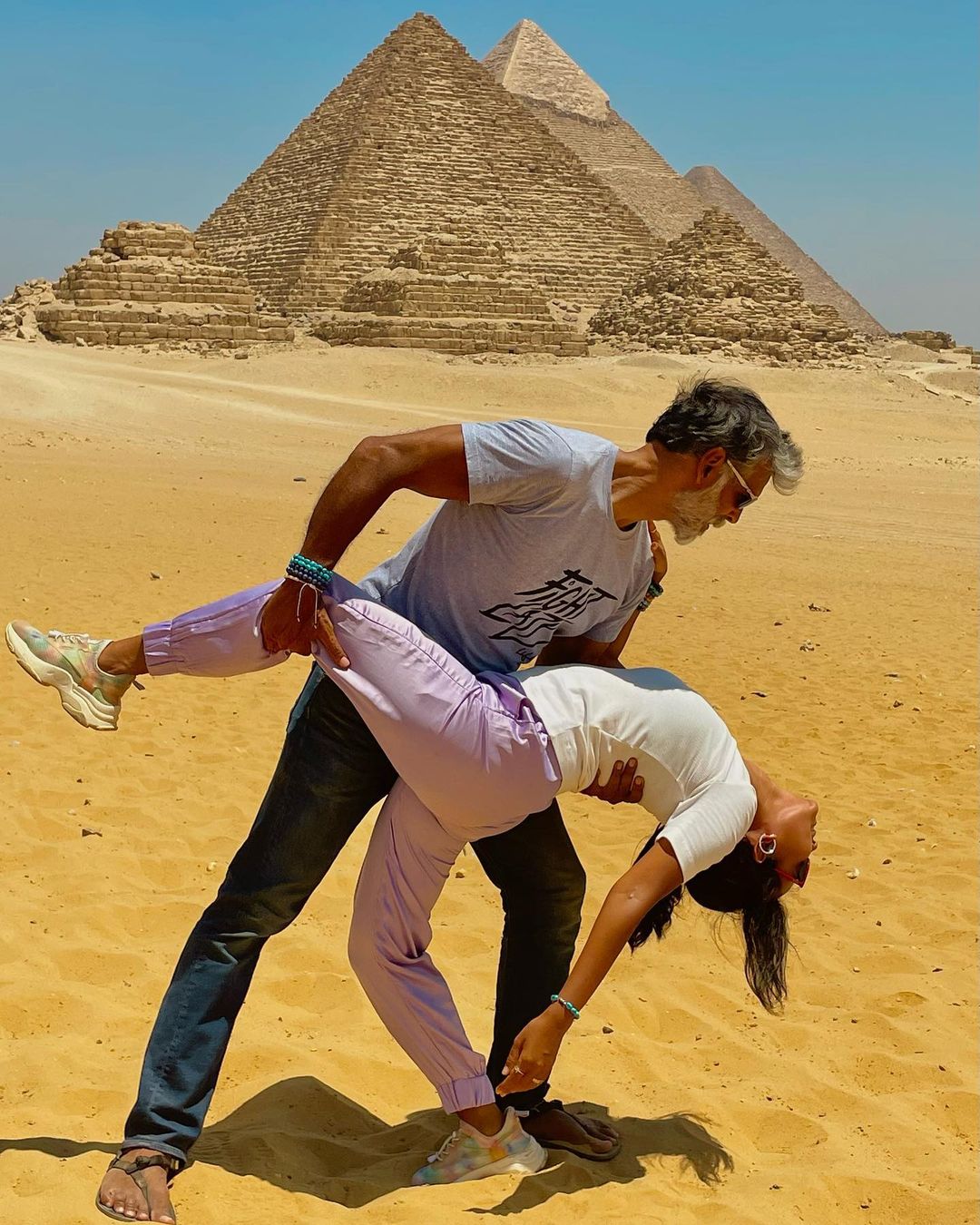 Milind Soman Ankita Konwar Egypt Vacation Photos