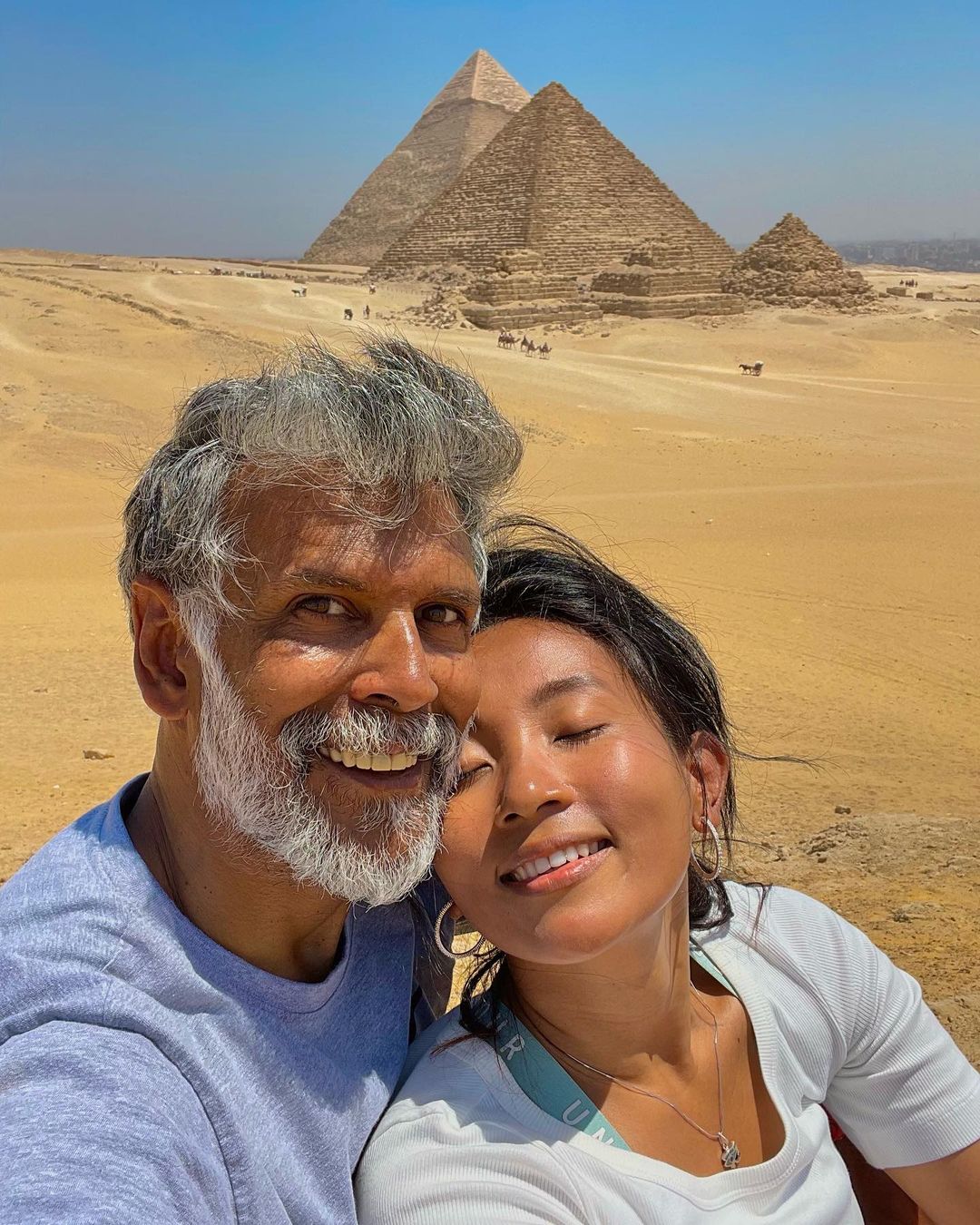 Milind Soman Ankita Konwar Egypt Vacation Photos