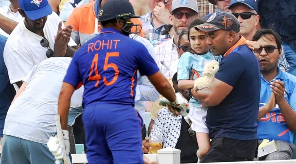 Rohit Sharma and Little Girl