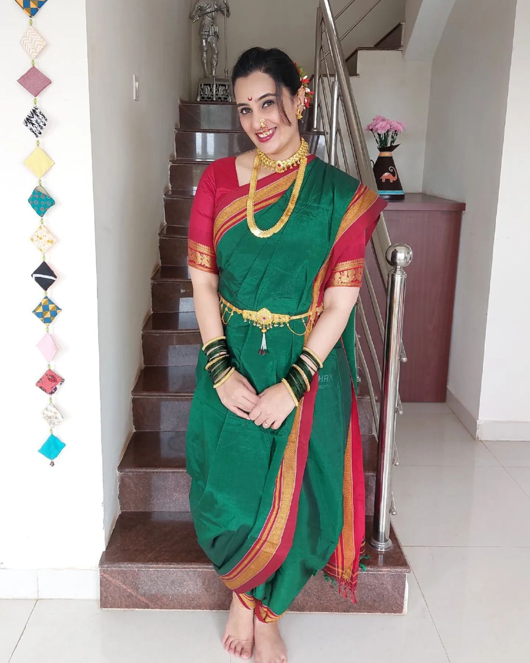 Sai Lokur Nauvari Saree Look Photos