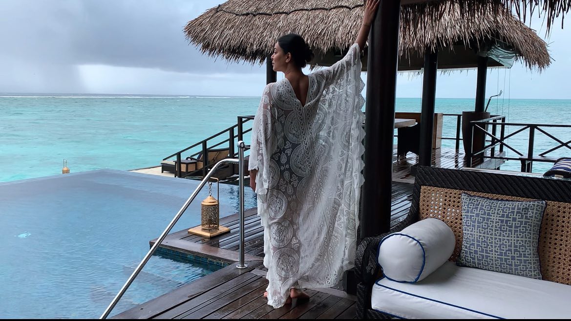 bollywood actress Sushmita Sen maldive trip photos monokini look 