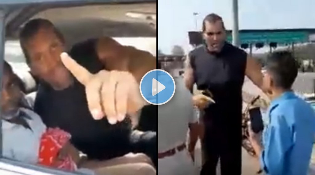 Great Khali get angry with toll booth worker who gets inside car for selfie